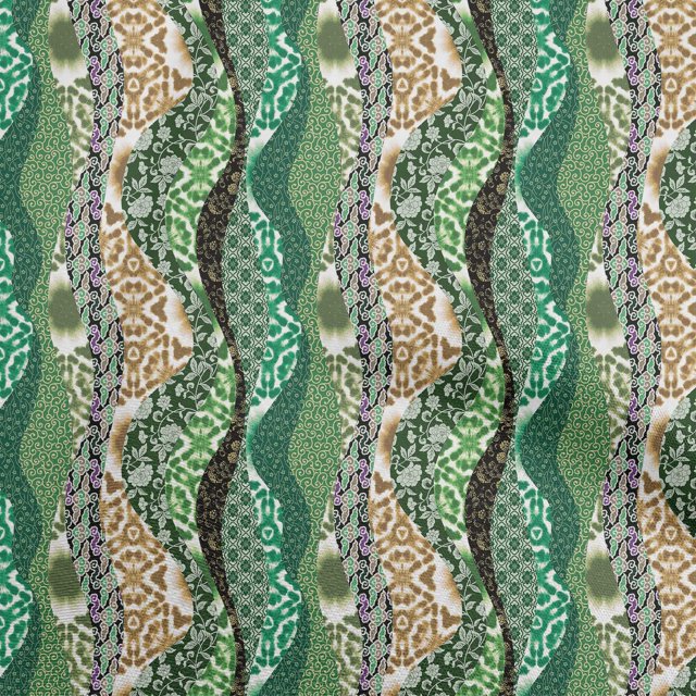 oneOone Georgette Viscose Green Fabric Floral Craft Projects Decor Fabric Printed By The Yard 42 Inch Wide