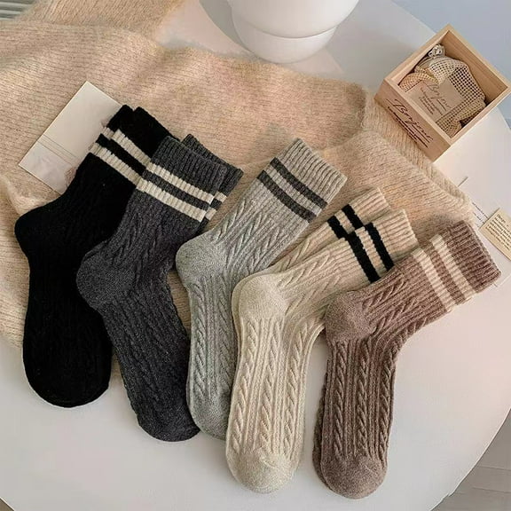 Novelty Socks For Women Striped Retro Crew Socks Sporty Calf Socks Casual Cotton Socks Women - 5pairs