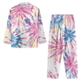 thumbnail image 6 of Garronmavis Tie Dye Pajama Set Womens Loungewear Sleepwear Button Down Soft Comfy Nightwear PJs Set Casual Stylish Lounge Sets with Pockets, 6 of 7