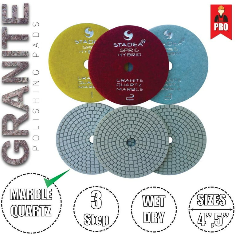 Stadea 4" Diamond Polishing Pad Three Step 3-step Set Wet Polish - Foto 11