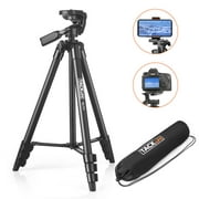 TACKLIFE Camera Tripod with Travel Bag, Cell Phone Tripod with Wireless Remote and Phone Holder, Compatible with All Cameras, Cell Phones, Projector, Webcam, Spotting Scopes