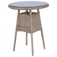 thumbnail image 2 of vidaXL 3 Piece Bistro Set with Cushions Poly Rattan Brown, 2 of 5