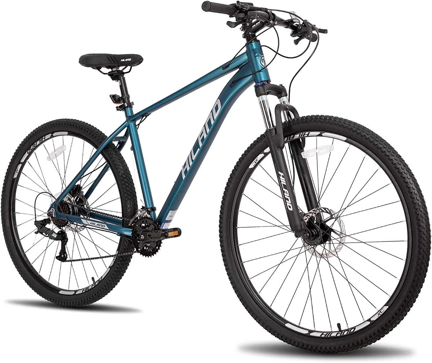 bezoek capsule bezorgdheid Hiland 29 inch Mountain Bike with Hydraulic Disc-Brake, Lock-Out Suspension  Fork & 16 Speeds Shifter for Men 6'1"- 6'6", MTB Bicycle, Black -  Walmart.com
