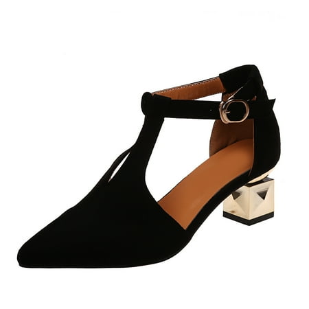 

Women s Low Heel Sandals Solid Color Pumps Shoes Work Fashion Office Wedding Spring High Heels