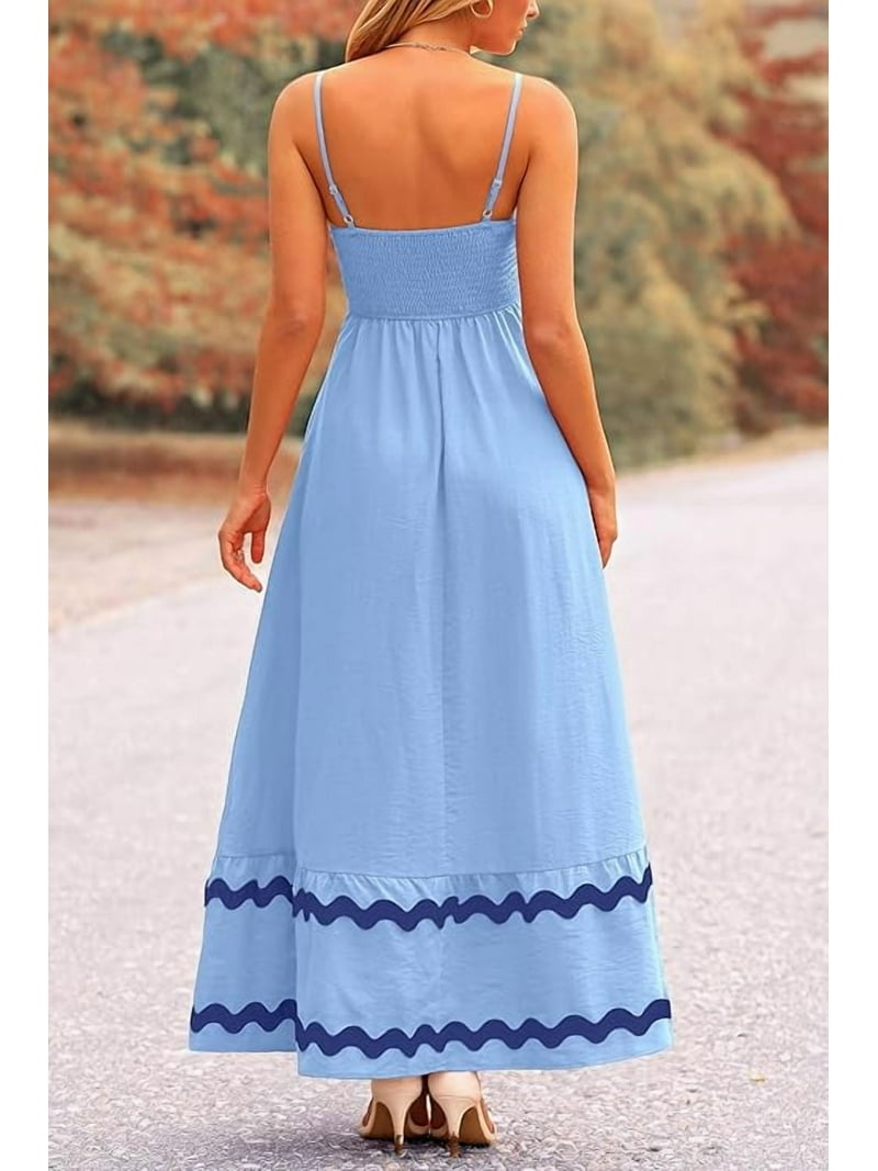 sachin and babi light blue dress Drses Women Summer Dresses Casual Sleeveless Maxi Dresses Cute Floral Long  Dress Wedding Guest Dress main image 0