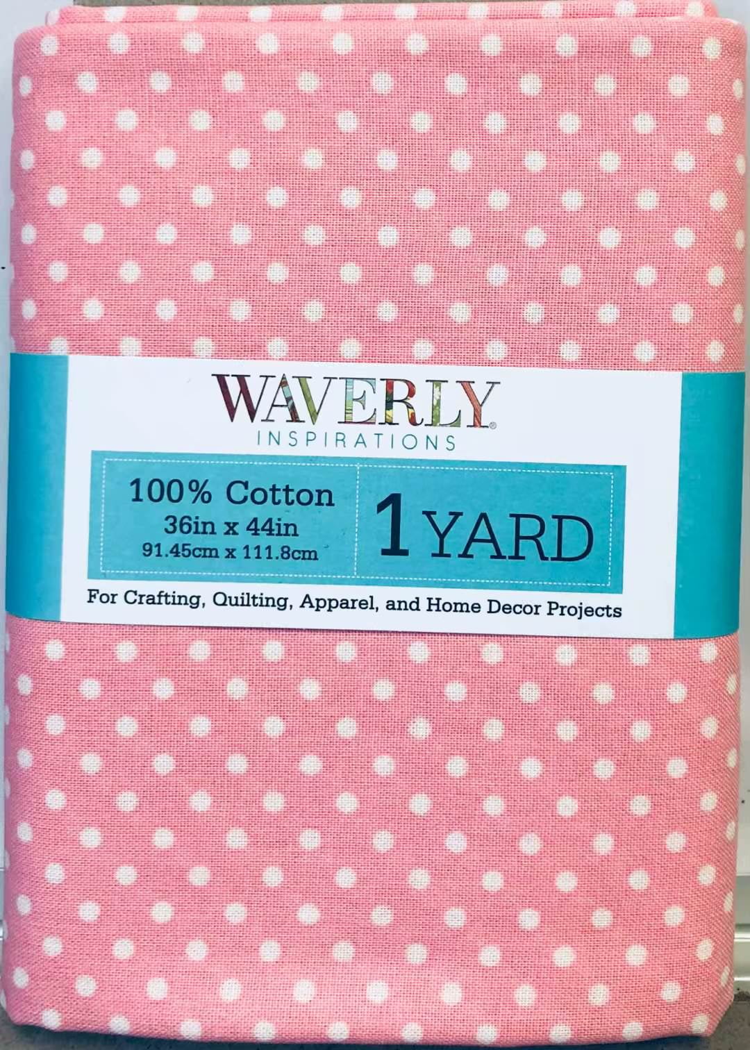 Waverly Inspirations Cotton 44" PreCut Medium Dot Carnation Fabric, 1