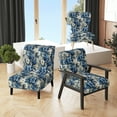 thumbnail image 1 of Designart "Romantic Swirls In Cobalt III" Chaise d'Appoint Rembourrée à Tourbillons Bleus - Fauteuil Cottage pour Salon, 1 of 7
