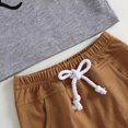 thumbnail image 4 of Otqutp Baby Beach Clothing Sets Summer Fashion Children Suit Boys Letter Print Short Sleeve Solid Color Casual Shorts Sports Suit, 4 of 7