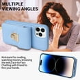 thumbnail image 6 of Allytech Wallet Case for iPhone XS Max with Shoulder Strap, Accordion Card Holder Premium PU Leather Cover, Hardware Buckle Kickstand Anti-Drop & Anti-Scratch Case for iPhone XS Max - Skyblue, 6 of 9