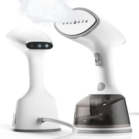 Steamer for Clothes,1500W 30s Quick Heat Portable Handheld Clothes Steamer,Fabric Wrinkles Remover Garment Steamer with Smart LCD,2 in 1 Clothing Iron with 300ml Tank and Fabric Brush,Auto-Off