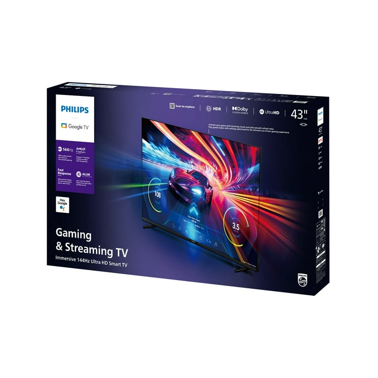 Philips 43” Class 144Hz 4K Ultra HD Gaming + Google