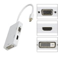 thumbnail image 3 of HX-01 Mini DisplayPort DP Thunderbolt to DVI VGA HDMI HDTV TV 1080P 3 in 1 Adapter Converter Cable for MacBook, MacBook Pro, iMac, MacBook Air, Mac mini, Surface pro 1 2 3, ThinkPad Carbon(Black), 3 of 3