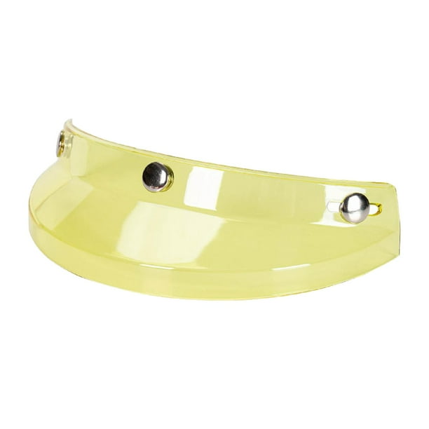 Visera de casco retro con 3 broches para casco 3/4, accesorios de repuesto directos. Amarillo transparente