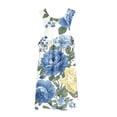 thumbnail image 4 of Uootdi Robes Tablier pour Femmes Col Rond Sans Manches Imprimé Floral Poche Robes Maxi Boho Légères Amples Robes Chasuble Cadeau, 4 of 7