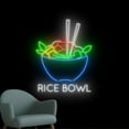thumbnail image 3 of Handmadetneonsign Rice Bowl Neon Sign, Food Bowl Wall Art Decor, Food Led Light, Restaurant Wall Decor, 3 of 5