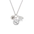 thumbnail image 2 of Delight Jewelry Silvertone Disc 1/2'' Initial - t - Let Things Go Fall Zoey Charm Necklace, 28", 2 of 4
