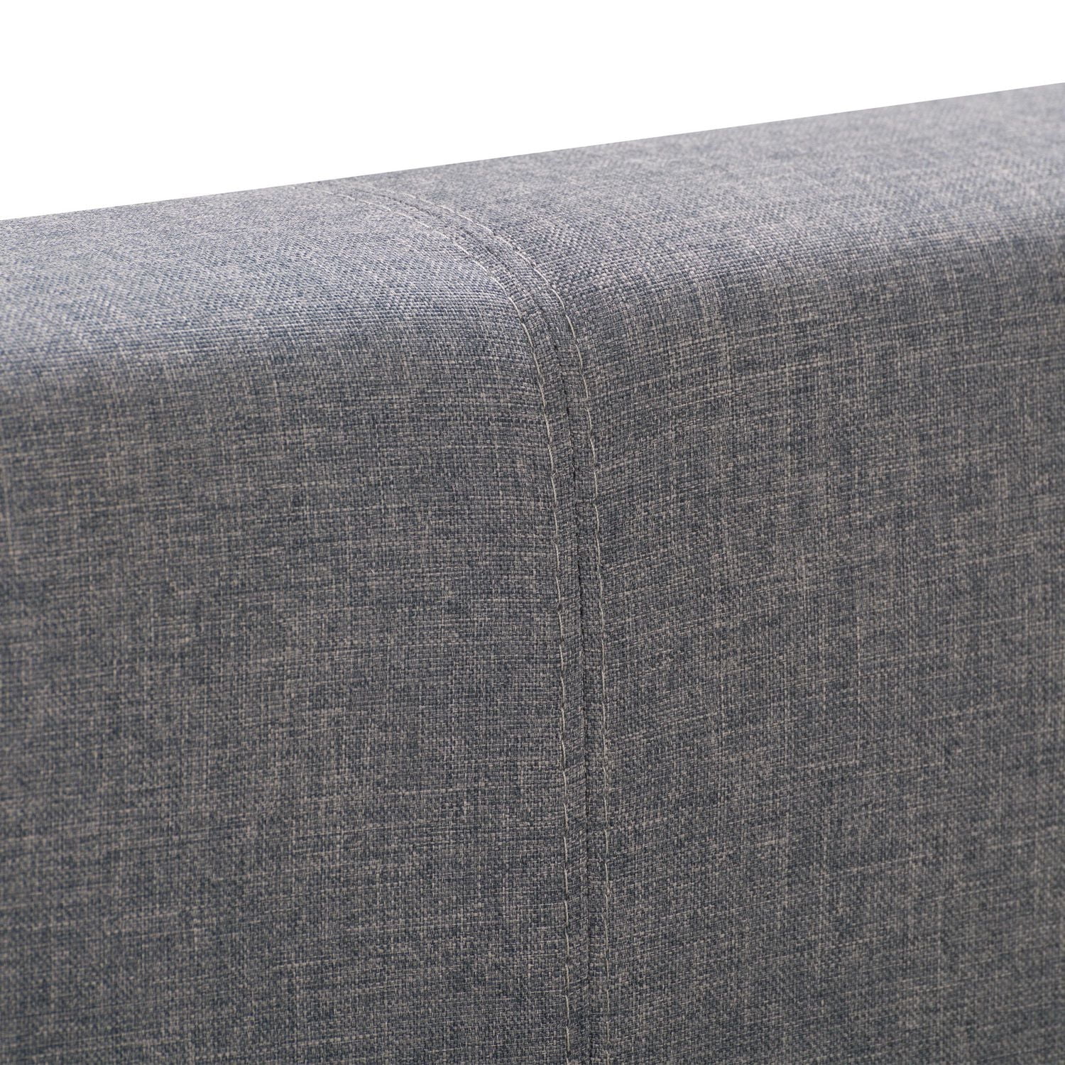 Cadre de lit CorLiving Juniper Grey pour adulte, capitonné, avec tête de lit et lattes, sans sommier