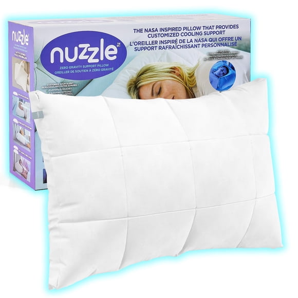 Nuzzle Cooling Adjustable Pillow for Side Sleepers, Luxury Standard Size Bed Pillow Hotel Collection - Best Adjust Height Soft Fi