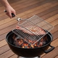 thumbnail image 5 of Fish Grill Basket, Folding Portable Fish Grilling Rack for BBQ – Stainless Steel Grilling Basket for Veggies, Shrimp & Meat Cook, Comes with 2 Basting Brushes, 5 of 6