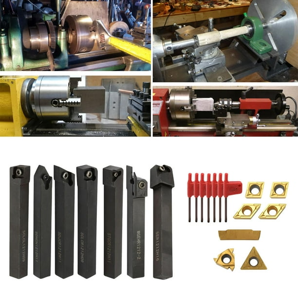 Herramientas Precisión Mecanizado Juego De 21 Piezas Para Torno De Metal - Portaherramientas 10mm Con Insertos De Carburo Y Llave - Ideal Para Mecanizado CNC O Manual Torno Metal