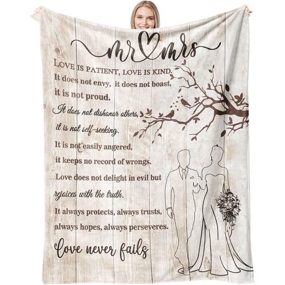 Wedding Gifts for Couples 2026 Soft Blanket, Bridal Shower Gifts for Bride to Be, Anniversary Mr and Mrs Gifts, Wedding Gifts for Newlyweds Wedding Throw Blanket