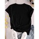 thumbnail image 2 of Camiseta informal de San Valentín para mujer, cuello redondo, poliéster 95 % elastano 5 % tejido de punto, manga corta ligeramente elástica, corte regular, estampado de lazo con labios de Cupido, ide, 2 of 6