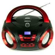 BRIA PB271 Portable CD/MP3 Home Audio FM Radio Enhanced Bass Boombox with BT Red