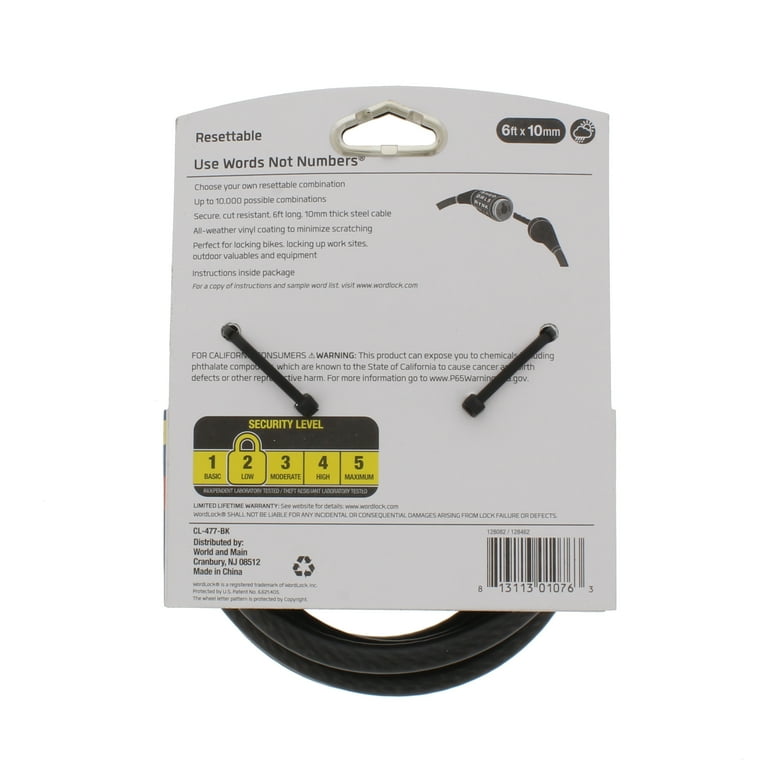 Wordlock resettable bike lock hot sale