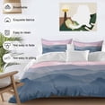 thumbnail image 3 of 3 Piece Pink Blue Ombre Duvet Cover Set Full Size, Microfiber Comforter/Quilt Cover with Corner Ties and 2 Pillowcases, Sky Forest Mountains Landscape All Season Soft Bedding with Zipper Closure, 3 of 8