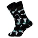 thumbnail image 1 of Calcetines redondos negros de algodón con estampado de ajedrez para adultos, 1 of 1