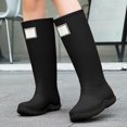 thumbnail image 4 of Leeye 38 Size Black Casual Rain Boots Long Non Toe Wet Weather Shine for Outdoor Water Indoor, 4 of 9