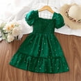 thumbnail image 4 of Vedolay Girl Short Sleeve Bunny Dress Princess Party Dress Summer Clothes,Green 4-5 Years, 4 of 5