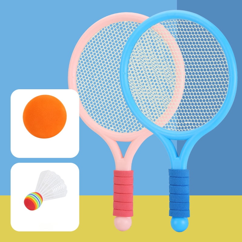 Tennis Racket,15 Inch Plastic Tennis Racket with 3 Tennis Balls and 3 Shuttlecocks for Kid Outdoor/Indoor Sport Play，﻿Comes with a free jump rope