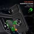 thumbnail image 3 of Dteck Card Holder Case for iPhone 11,Shockproof Silicone + PC Case Ring Stand Heavy Duty Drop Protection Wallet Cover for iPhone 11,Black, 3 of 7