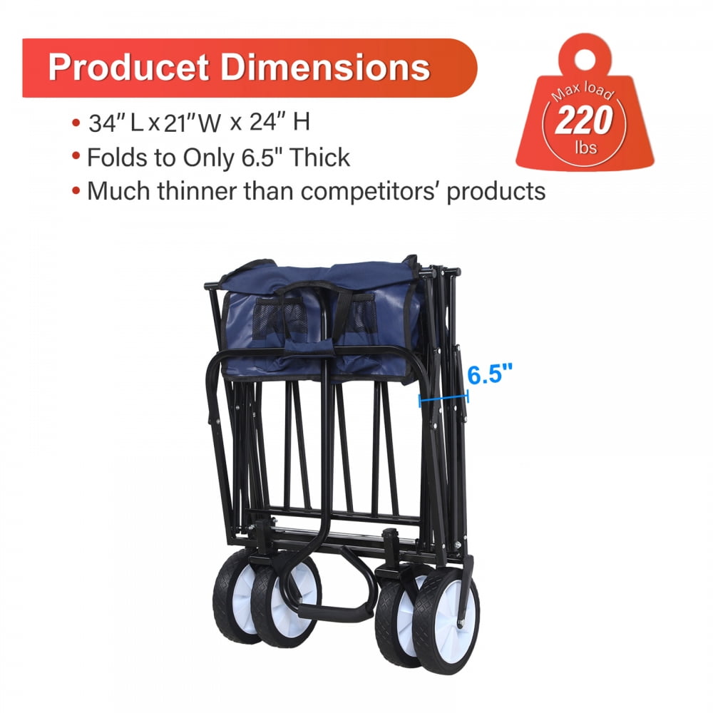 Dropship Heavy Duty Portable Folding Wagon And Collapsible Aluminum Alloy  Table Combo Utility Outdoor Camping Cart With Universal Anti-slip Wheels &  Adjustable Handle Along With Metal Board Desktop, Black to Sell Online