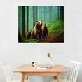 thumbnail image 2 of GOSMITH Brown Bear Wall Art for Room, PIY Cute Animal Canvas Painting of Mother and Cub in Old-Growth Forest Picture, Adorable Family Wildlife Decor, 2 of 4