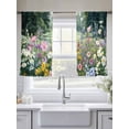 thumbnail image 5 of Colorful Floral Spring Sheer Curtains 54 Inch Length 2 Panels Set Window Treatments, Daisy Green Forest Pastoral Rod Pocket Semi Curtains for Living Room/Bedroom/Kitchen Décor, 104"W x 54"L, 5 of 7