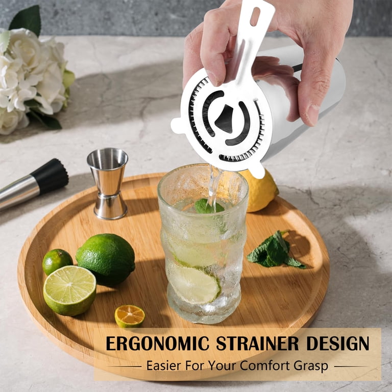 Coliware 6pcs Cocktail Shaker Set, 25 oz Stainless Steel Full Bartender Kit, Bareware Tool Set for Home Bar Party, Martini Shaker, Size: One size
