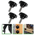 thumbnail image 2 of 4pcs Plastic Threaded Clamping Knob Handle Clamping Hand Star Knobs Thread Replacement M10 x 25, 2 of 8