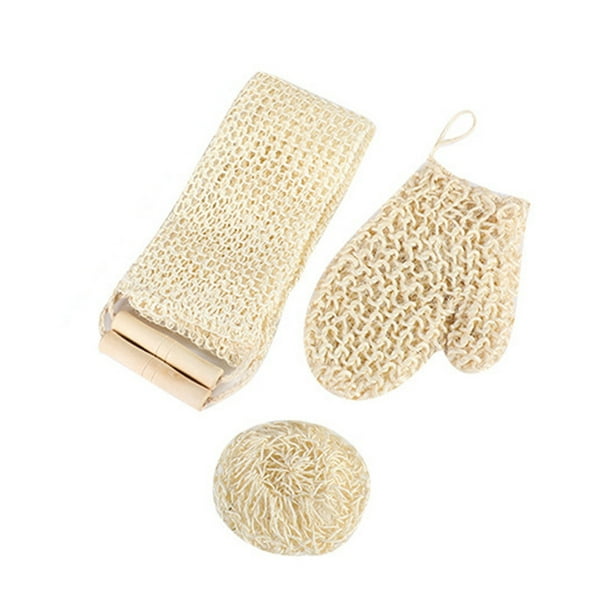 Guantes exfoliantes NikouMX 3 piezas de yute para la espalda