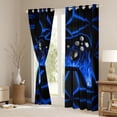 thumbnail image 3 of Game Curtains, Blue Neon Geometry Blackout Curtains 3D Geometric Gaming Bedroom Curtains Gamer Action Buttons Window Curtains Game Room Decor Curtains for Game Lovers,2 Panels 38"Wx45"L, 3 of 6