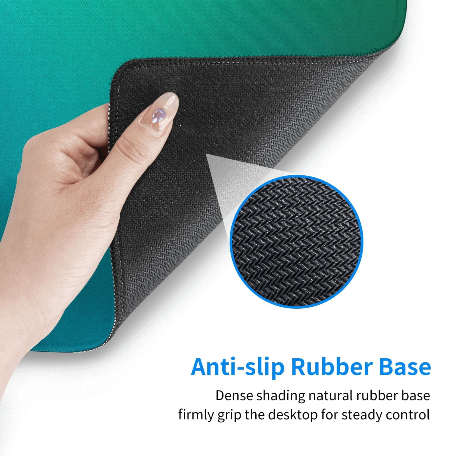 Xecao Green Turquoise Teal for Mouse Pad - Waterproof Extended Contour Mouse Mat, Large Gaming Mousepad Laptop Keyboard Mat with Non-Slip Rubber Base