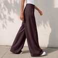 thumbnail image 3 of Ozmmyan 2026 Wide Leg Pants for Womens High Waist Pleated Button Zip Front Business Palazzo Pants with Pockets ﻿, 3 of 5
