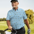 thumbnail image 6 of Blue Casual Bullet Penguin Polo Shirts For Men Funny Golf Polos Mens Polo Shirts Short Sleeve Button Up Shirt Men Golf Shirt, 6 of 7