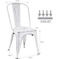 thumbnail image 7 of VINEEGO Metal Dining Chair Indoor-Outdoor Use Stackable Classic Trattoria Chair Fashion Dining Metal Side Chairs for Bistro Cafe Restaurant Set of 4 (DIstressed White), 7 of 7