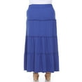 thumbnail image 3 of White Mark Women’s Plus Size Soft Tiered Maxi Skirt, 3 of 6