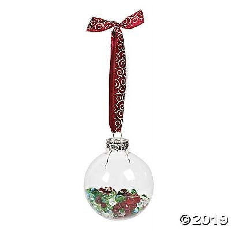 Do It Yourself Clear Glass Round Ornament - Craft Kits - 12 Pieces