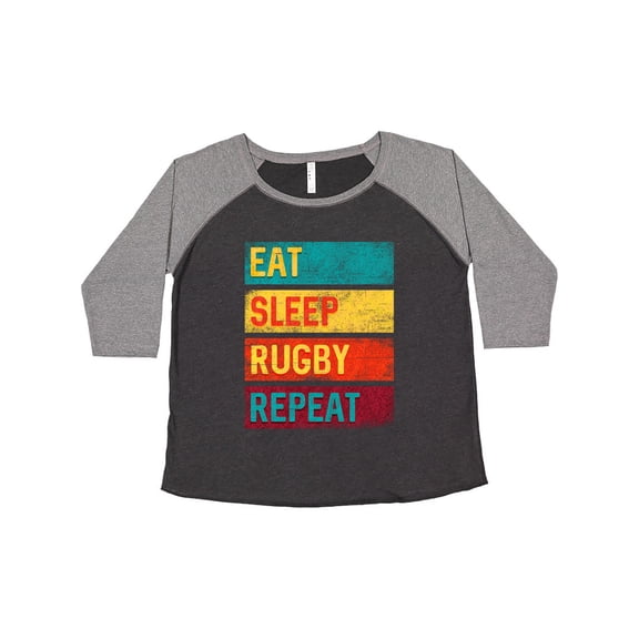 Inktastic Rugby Player Eat Sleep Rugby Repeat Women's Plus Size T-Shirt