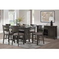 thumbnail image 2 of DeeHome Transitional Gray Finish 1pc Counter Height Table with Storage Drawers Display Shelf Wine Rack Dining Furniture, 2 of 8
