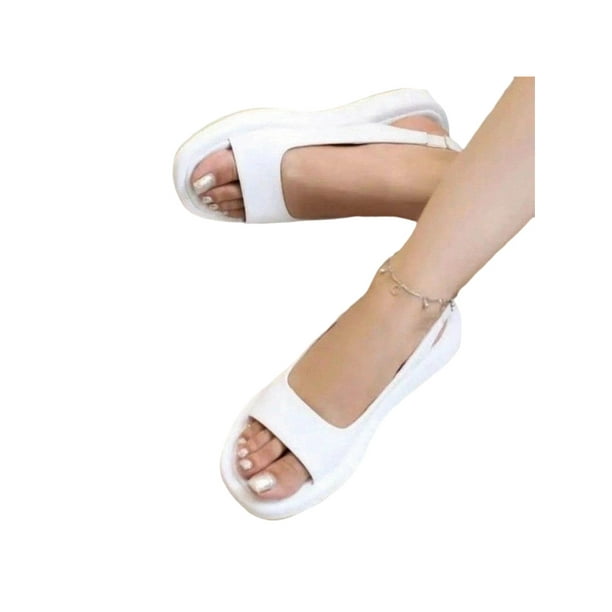 UKAP Womens Flat Sandal Slip On Sandals Summer Casual Shoes Office Shoe Lightweight Slides White 9